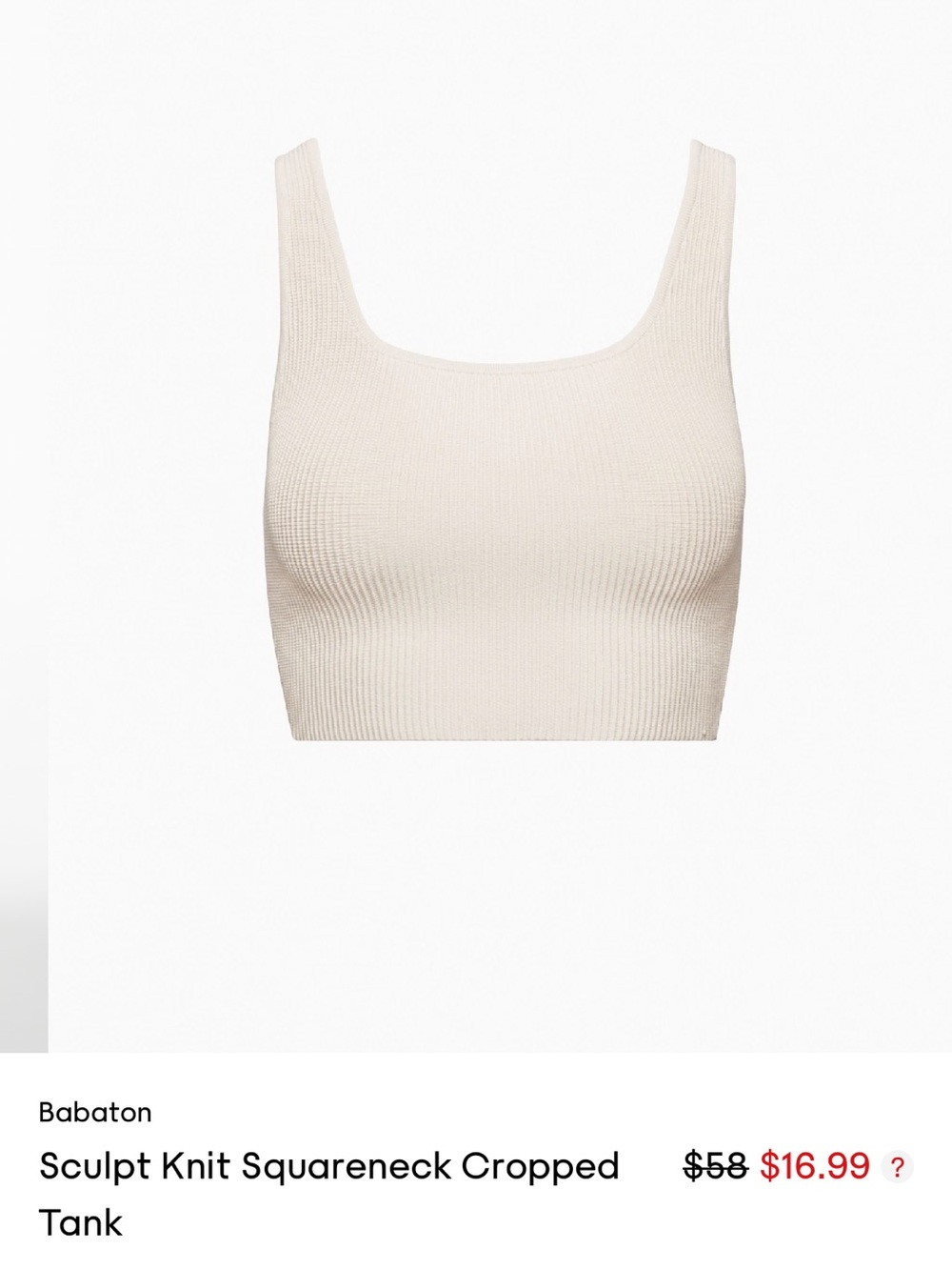 Aritzia Ribbed Square-Neck Crop Tank - Chocolate Brown